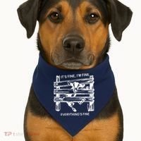Funny Goat Its Fine Im Fine Everything Is Fine USA-Made Doggie Bandana thumb 1