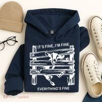Funny Goat Its Fine Im Fine Everything Is Fine Hoodie thumb 4