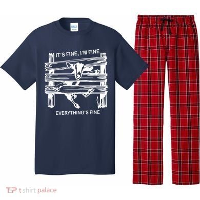Funny Goat Its Fine Im Fine Everything Is Fine Pajama Set