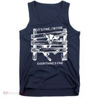 Funny Goat Its Fine Im Fine Everything Is Fine Tank Top thumb 0