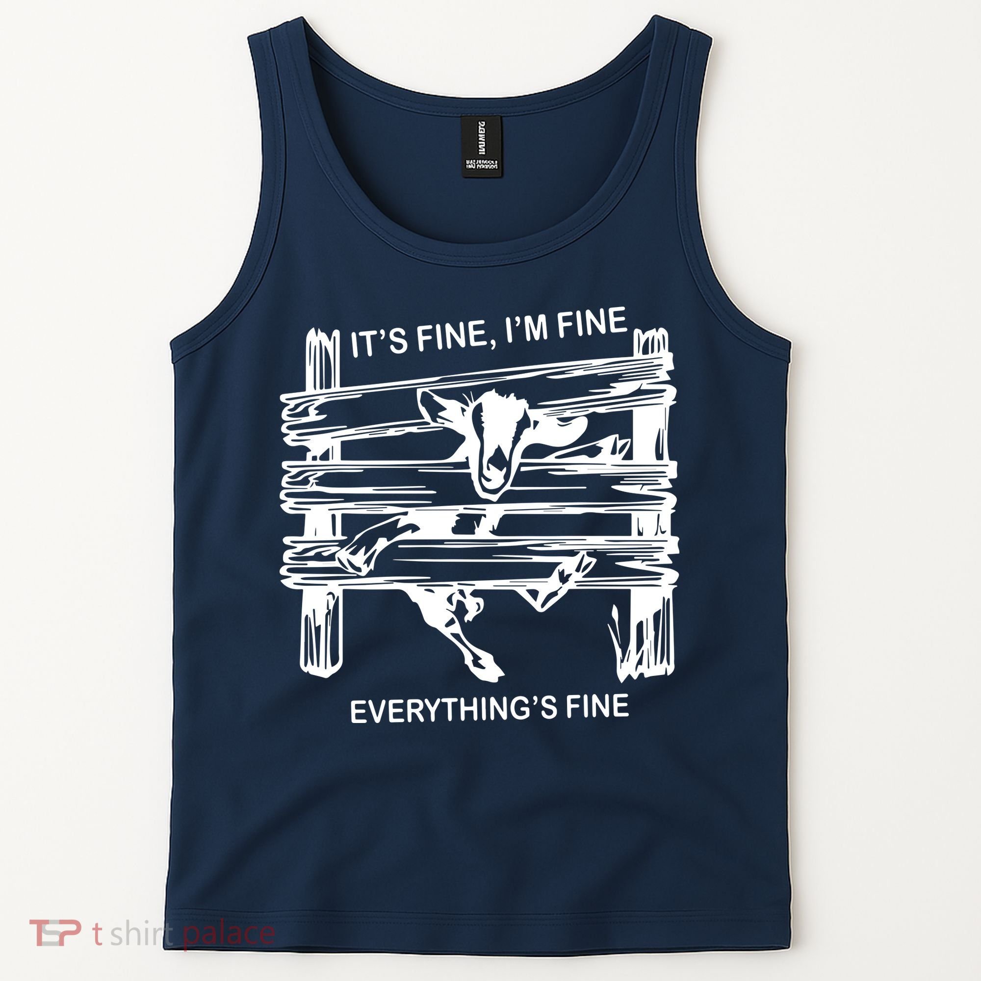 Funny Goat Its Fine Im Fine Everything Is Fine Tank Top