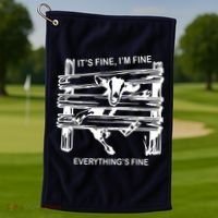 Funny Goat Its Fine Im Fine Everything Is Fine Golf Towel thumb 1