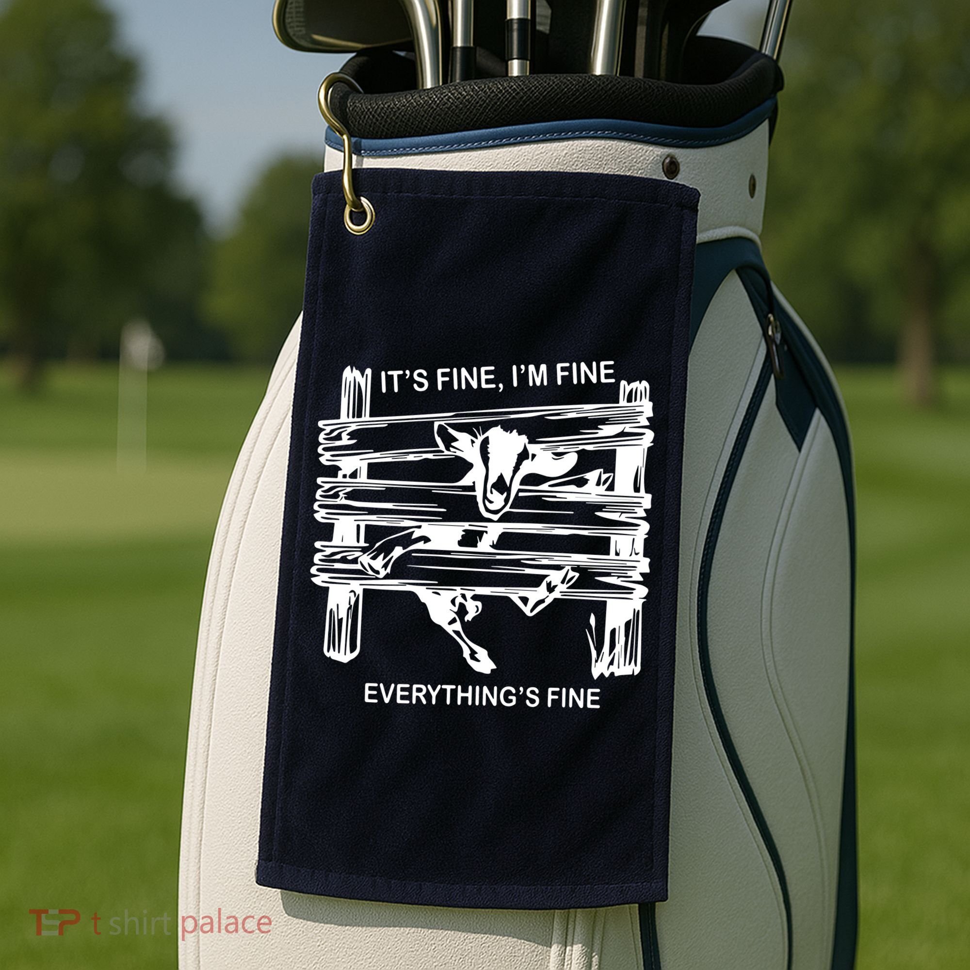 Funny Goat Its Fine Im Fine Everything Is Fine Golf Towel