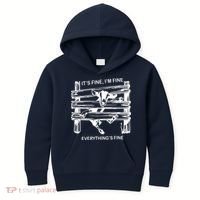 Funny Goat Its Fine Im Fine Everything Is Fine Kids Hoodie thumb 0