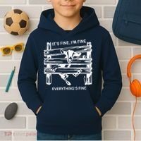 Funny Goat Its Fine Im Fine Everything Is Fine Kids Hoodie thumb 2