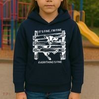 Funny Goat Its Fine Im Fine Everything Is Fine Kids Hoodie thumb 3