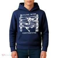 Funny Goat Its Fine Im Fine Everything Is Fine Kids Hoodie thumb 4