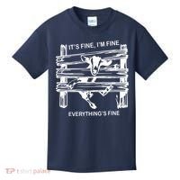 Funny Goat Its Fine Im Fine Everything Is Fine Kids T-Shirt thumb 0