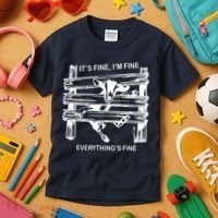 Funny Goat Its Fine Im Fine Everything Is Fine Kids T-Shirt thumb 3
