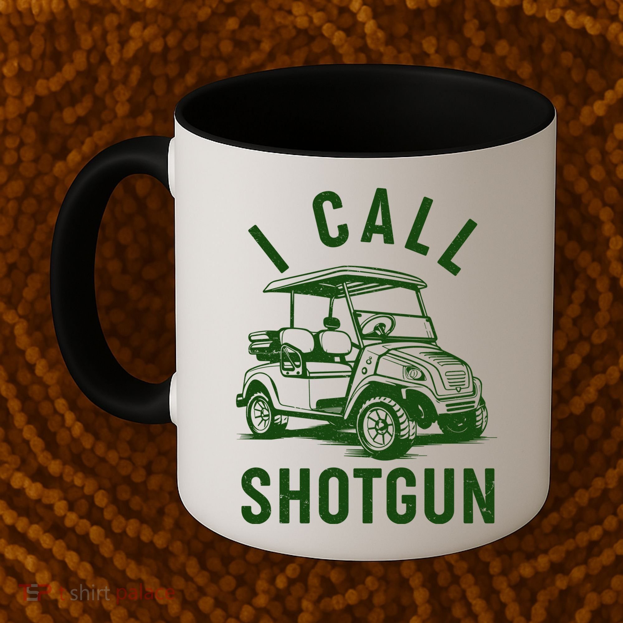 Funny Golfing I Call Shotgun Golf Cart Coffee Mug