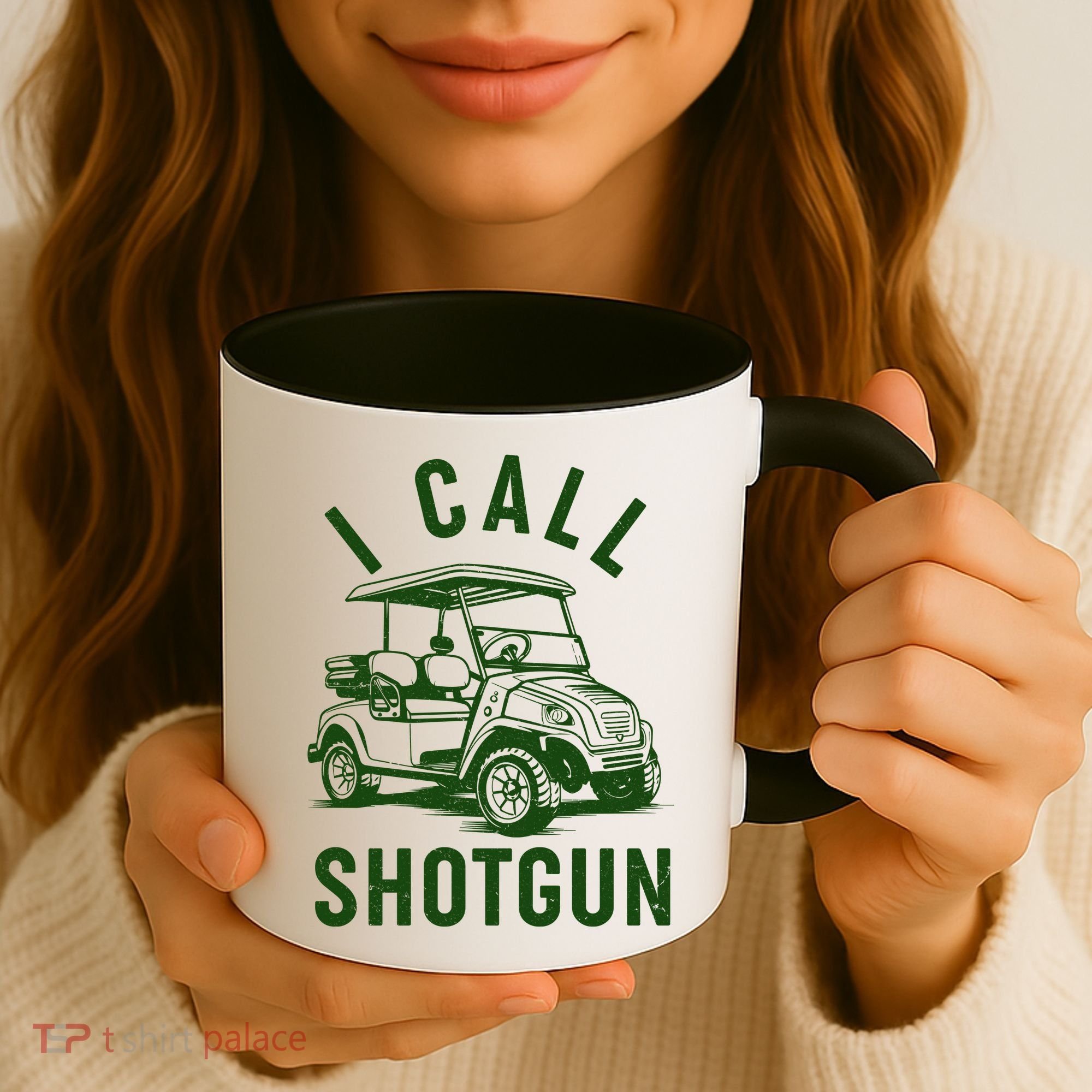 Funny Golfing I Call Shotgun Golf Cart Coffee Mug