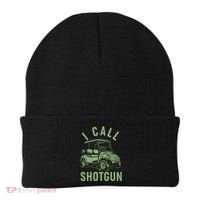 Funny Golfing I Call Shotgun Golf Cart Beanie thumb 0