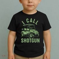 Funny Golfing I Call Shotgun Golf Cart Toddler T-Shirt thumb 2