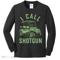 Funny Golfing I Call Shotgun Golf Cart Kids Long Sleeve Shirt thumb 0
