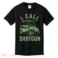 Funny Golfing I Call Shotgun Golf Cart Kids T-Shirt thumb 0