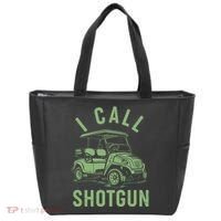 Funny Golfing I Call Shotgun Golf Cart Tote Bag thumb 0