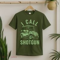 Funny Golfing I Call Shotgun Golf Cart T-Shirt thumb 2