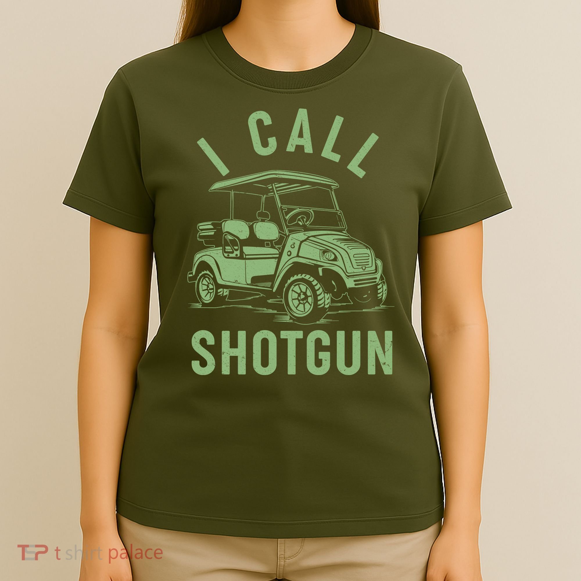 Funny Golfing I Call Shotgun Golf Cart T-Shirt