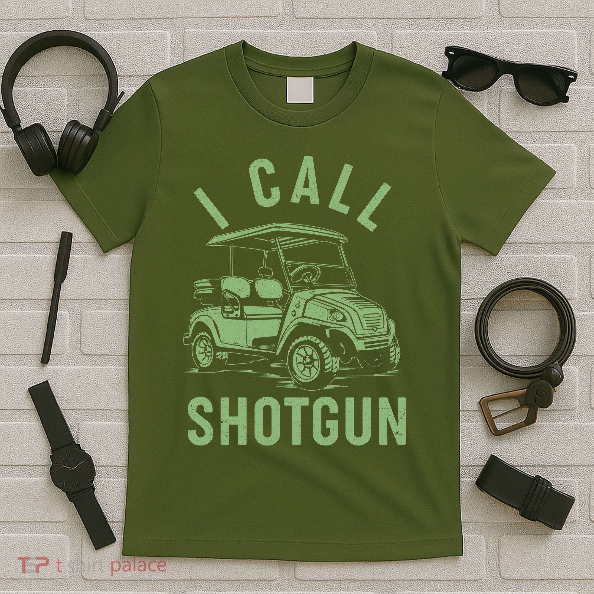 Funny Golfing I Call Shotgun Golf Cart T-Shirt