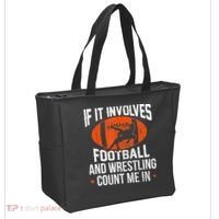 Funny Gift If It Involves Football And Wrestling Count Me Gift Tote Bag thumb 2