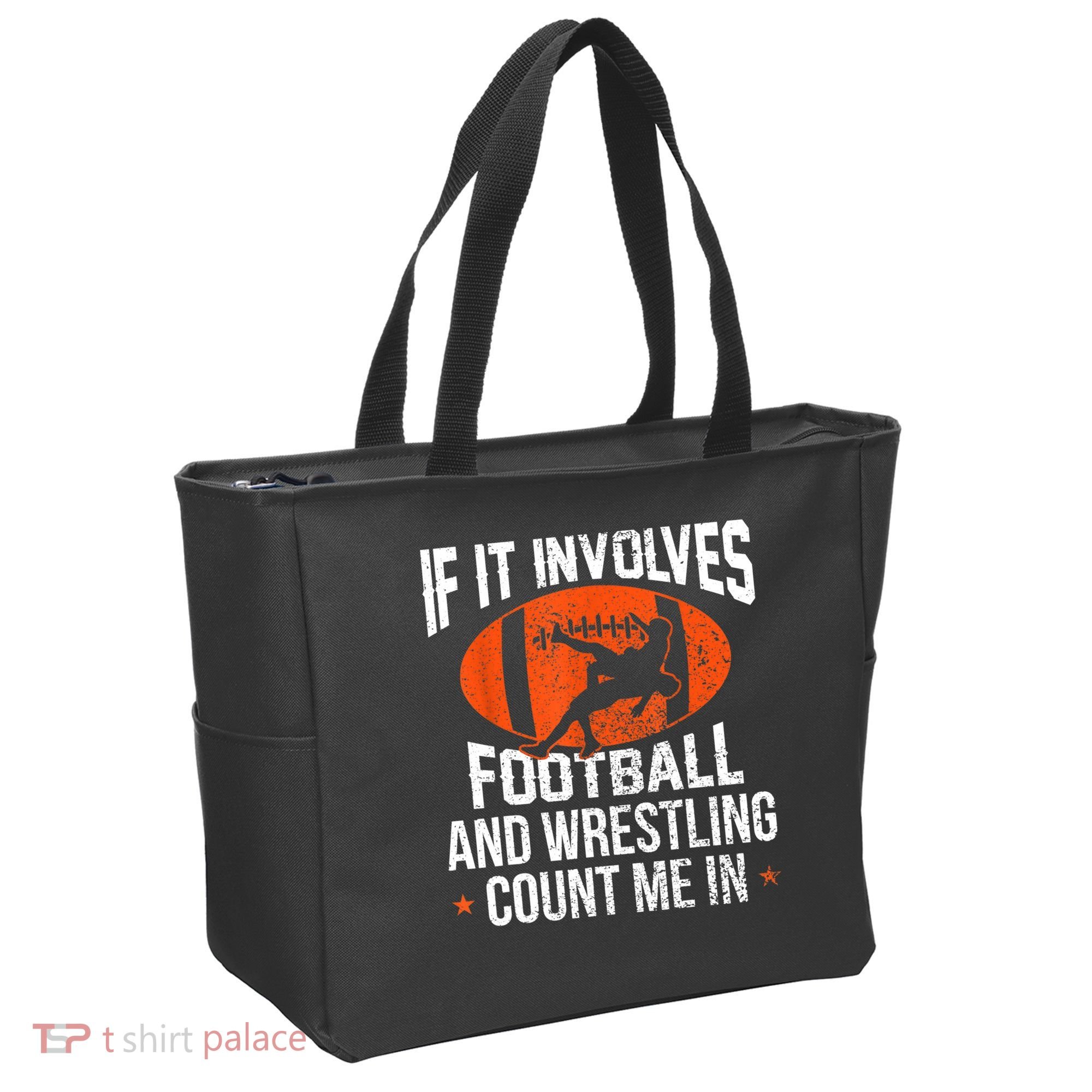 Funny Gift If It Involves Football And Wrestling Count Me Gift Tote Bag