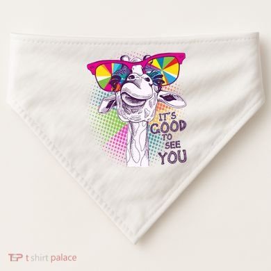Funny Giraffe It's Good To See You USA-Made Doggie Bandana