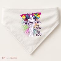 Funny Giraffe It's Good To See You USA-Made Doggie Bandana thumb 0