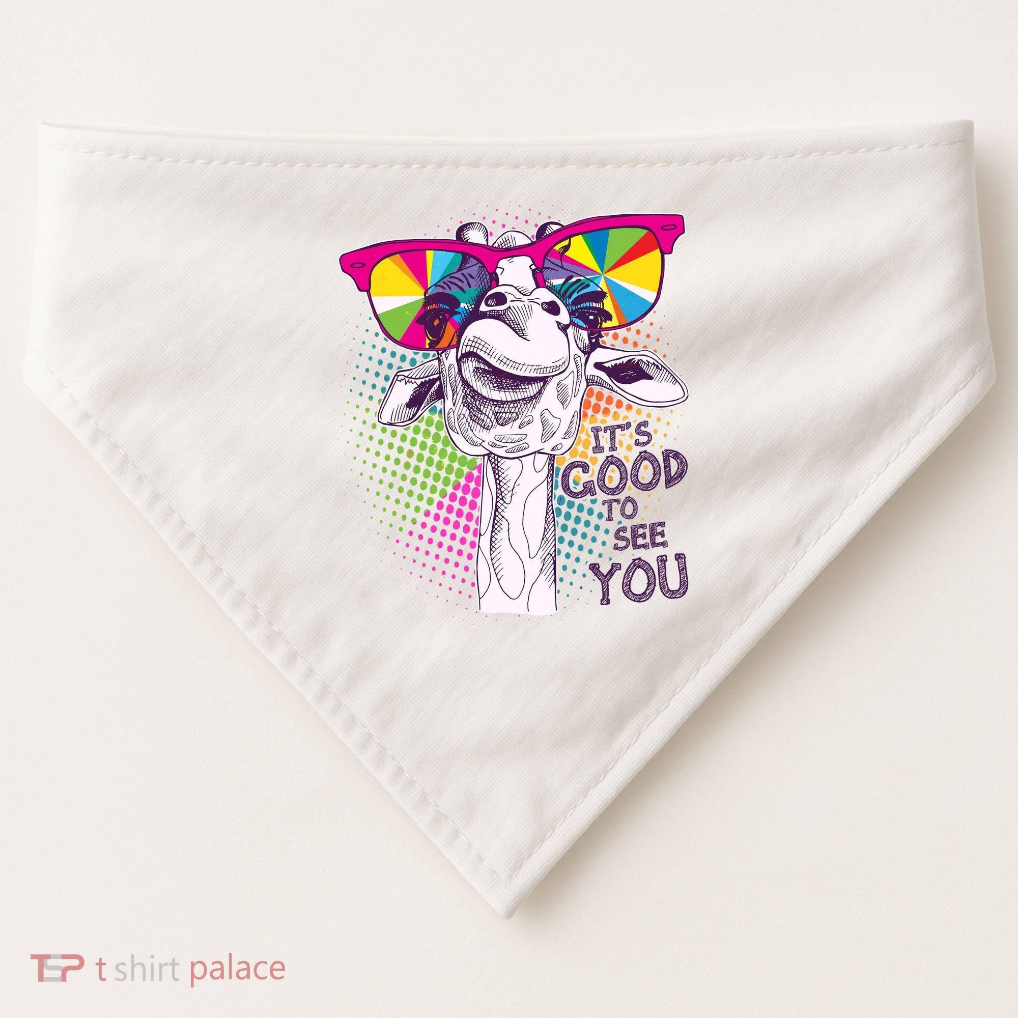 Funny Giraffe It's Good To See You USA-Made Doggie Bandana