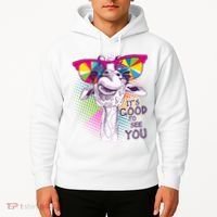 Funny Giraffe It's Good To See You Hoodie thumb 2
