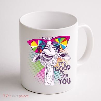 Funny Giraffe It's Good To See You Coffee Mug back
