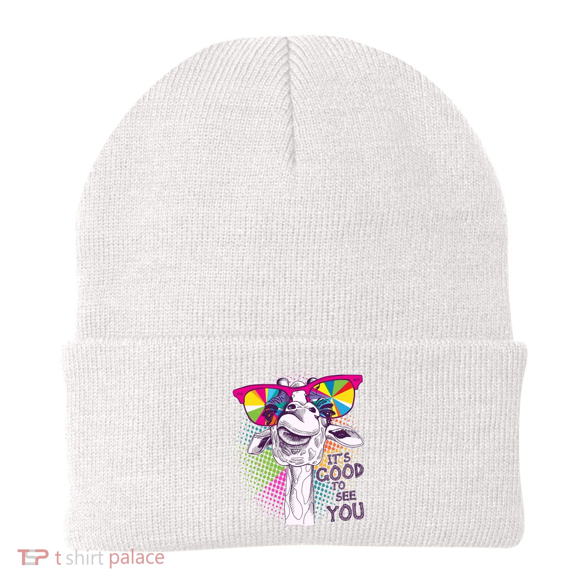 Funny Giraffe It's Good To See You Beanie