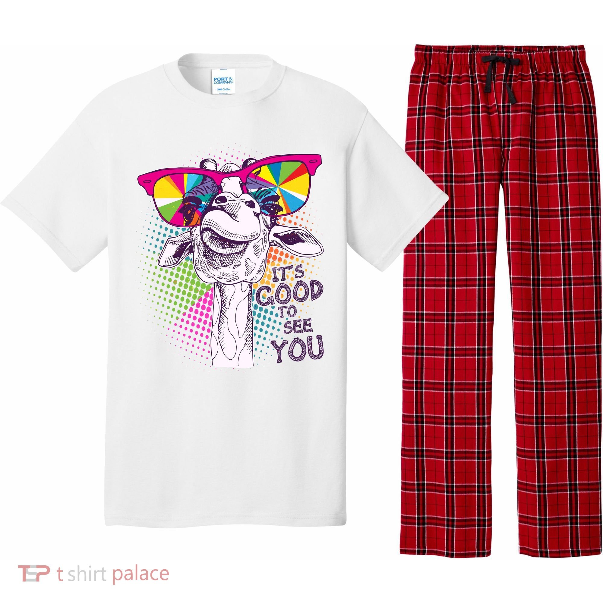 Funny Giraffe It's Good To See You Pajama Set