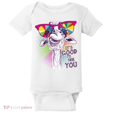 Funny Giraffe It's Good To See You Baby Bodysuit