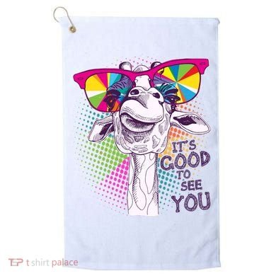 Funny Giraffe It's Good To See You Golf Towel