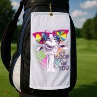 Funny Giraffe It's Good To See You Golf Towel thumb 2