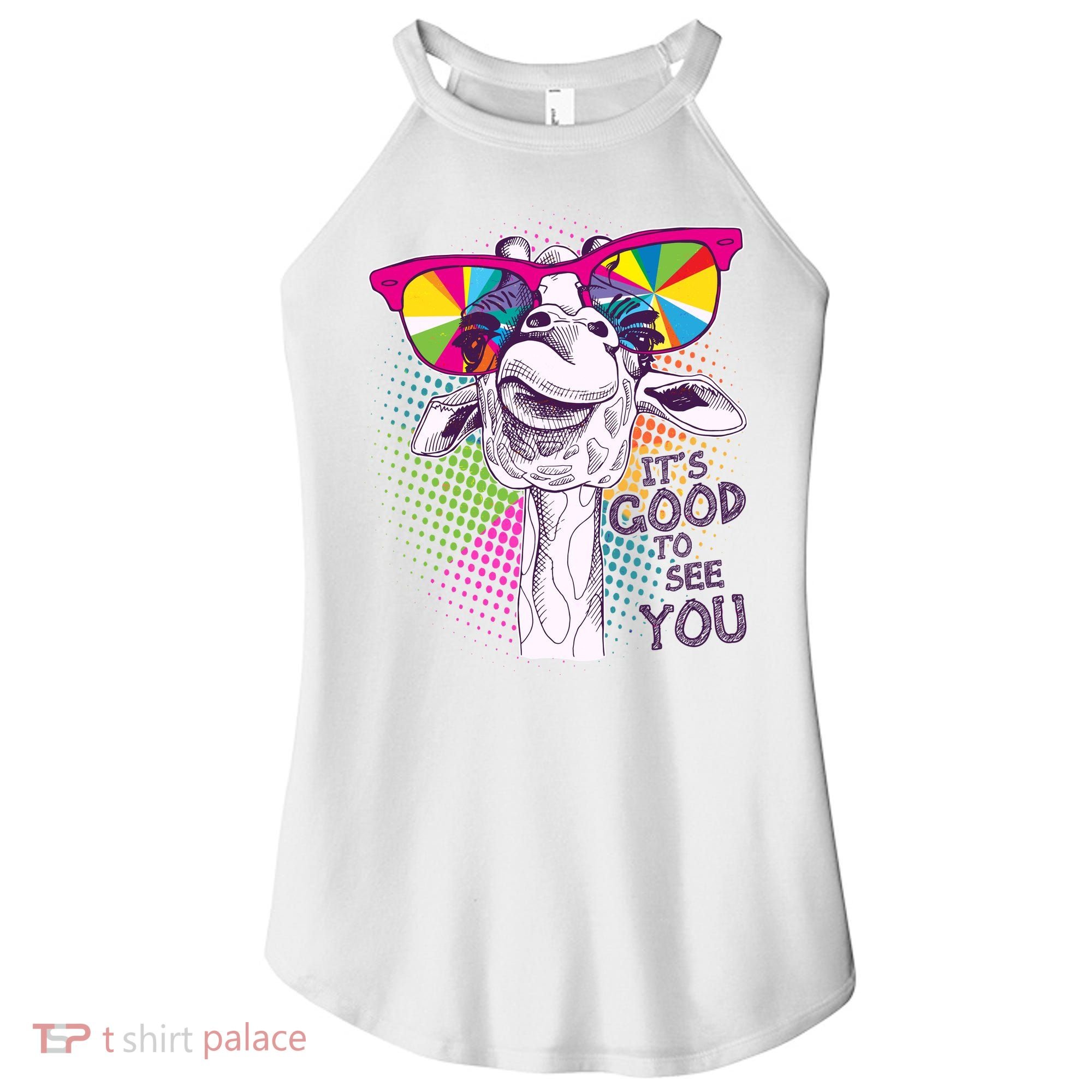 Funny Giraffe It's Good To See You Women's Perfect Tri Rocker Tank