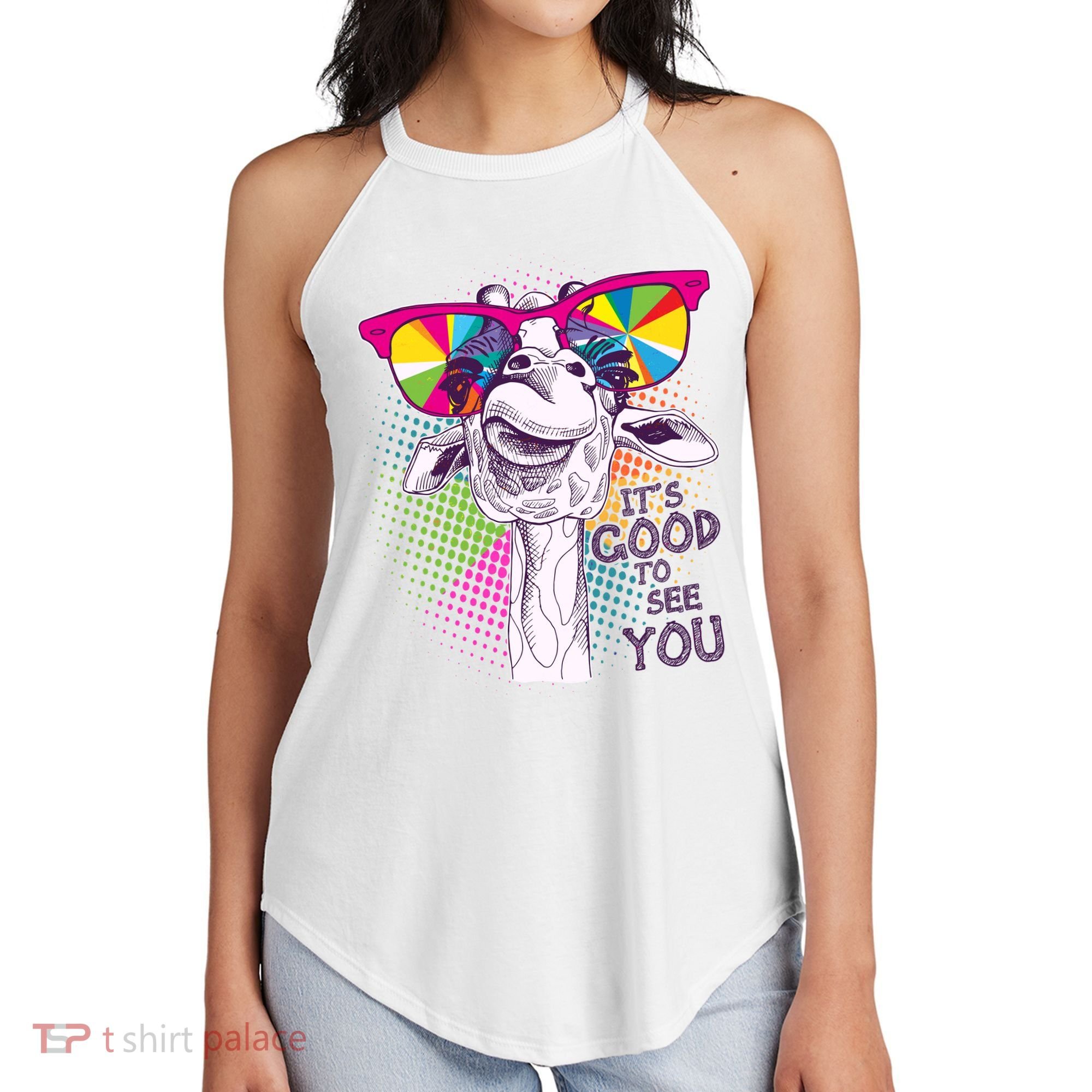 Funny Giraffe It's Good To See You Women's Perfect Tri Rocker Tank