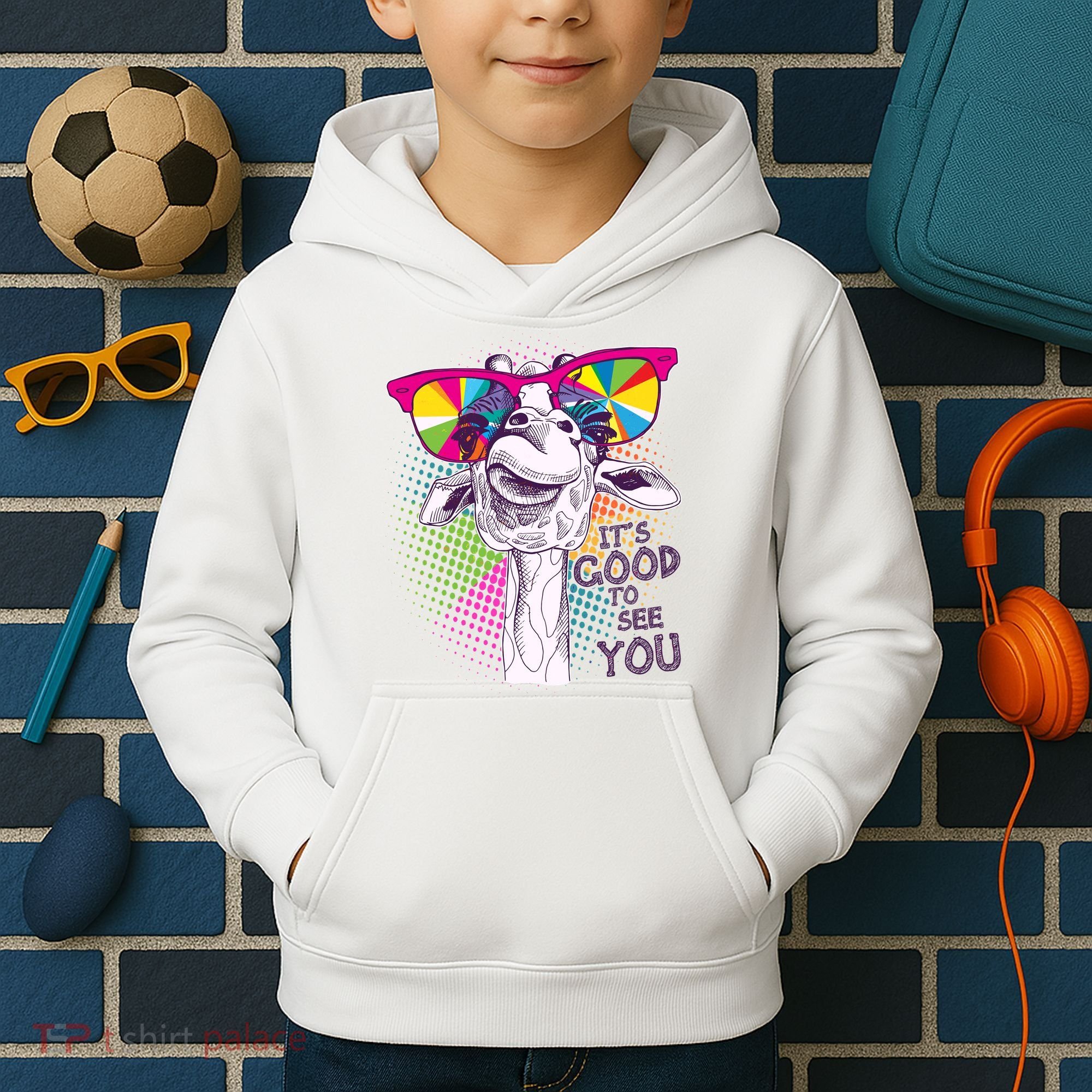 Funny Giraffe It's Good To See You Kids Hoodie