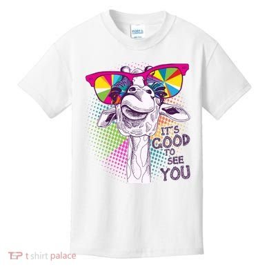 Funny Giraffe It's Good To See You Kids T-Shirt