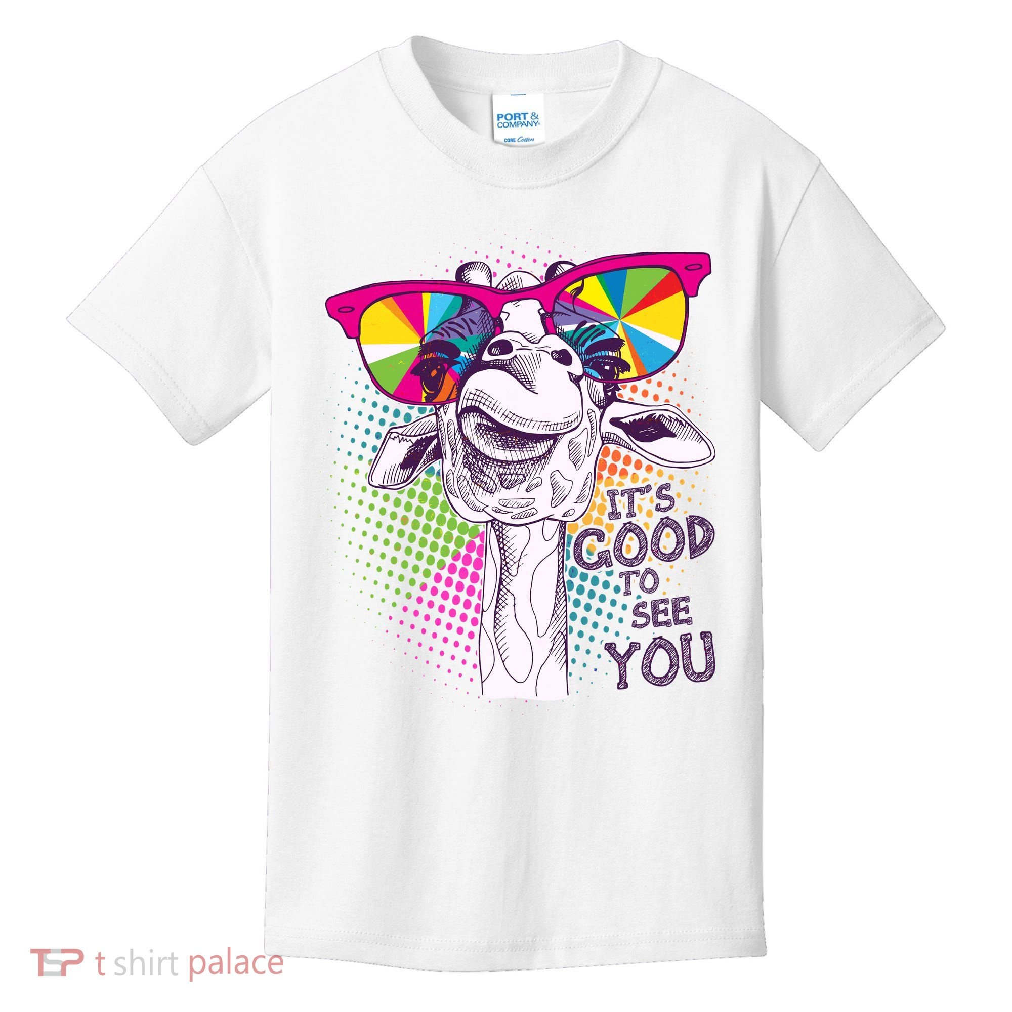 Funny Giraffe It's Good To See You Kids T-Shirt