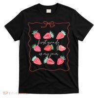 First Grade Is My Jam Strawberry 1st Grade Teacher T-Shirt thumb 0