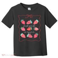 First Grade Is My Jam Strawberry 1st Grade Teacher Toddler T-Shirt thumb 0