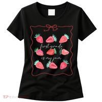 First Grade Is My Jam Strawberry 1st Grade Teacher Women's T-Shirt thumb 0
