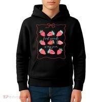First Grade Is My Jam Strawberry 1st Grade Teacher Kids Hoodie thumb 4