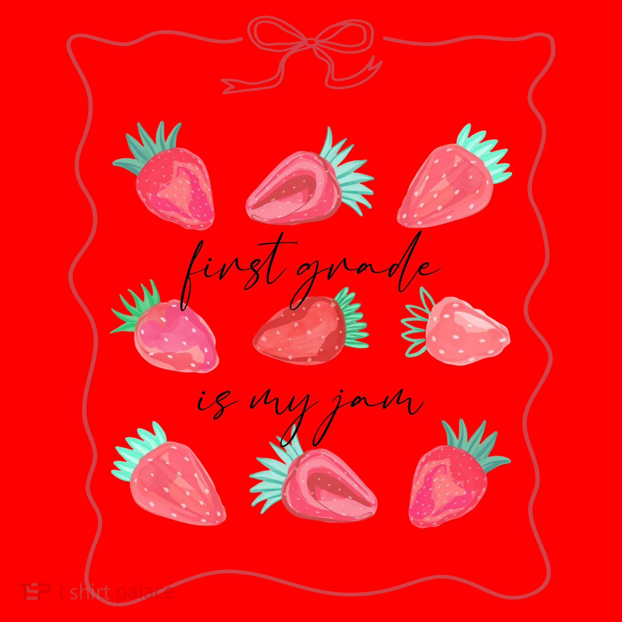 First Grade Is My Jam Strawberry 1st Grade Teacher Santa Hat