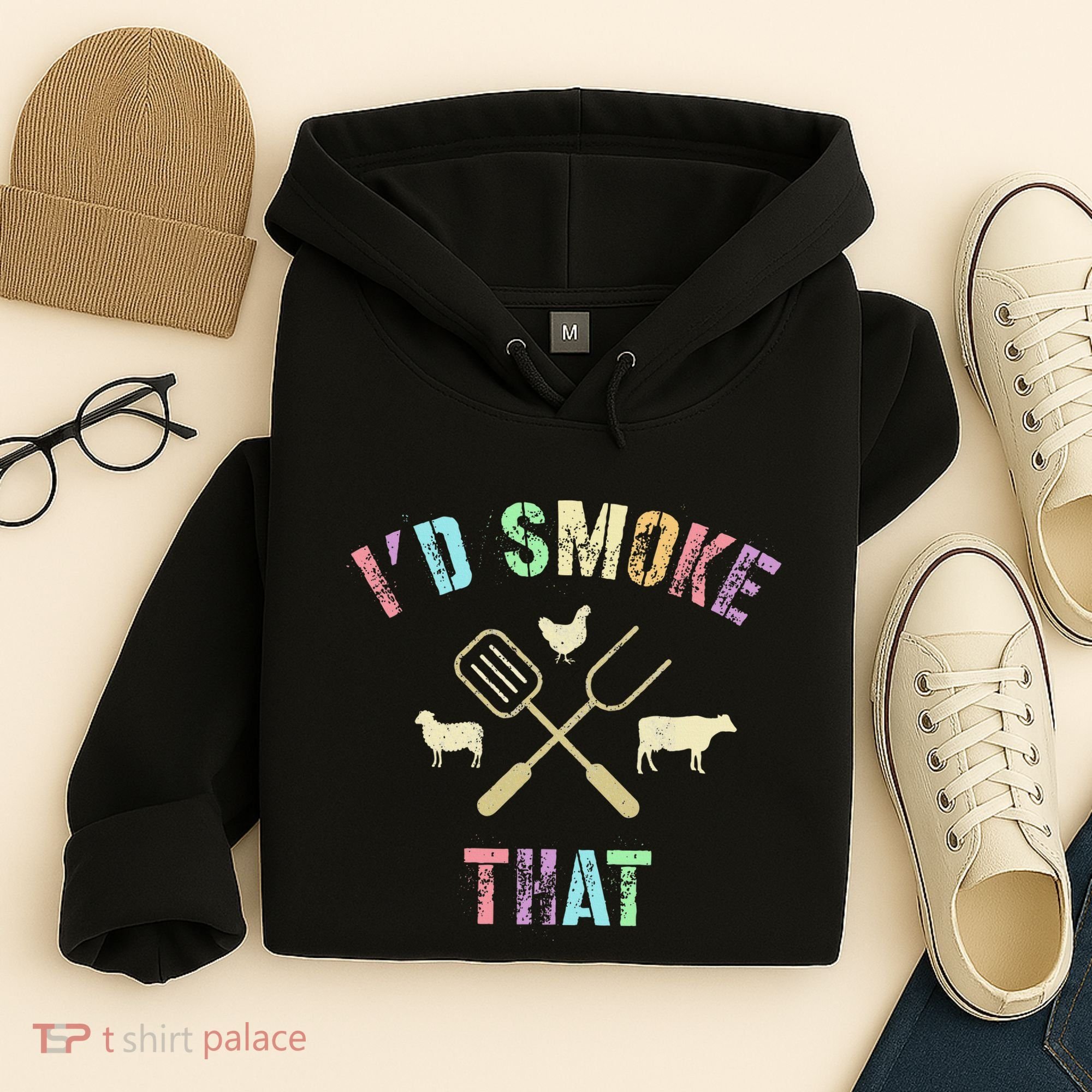 Funny Grilling ID Smoke That Grills Chef Pit Meat Gangster Hoodie