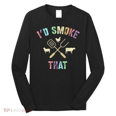 Funny Grilling ID Smoke That Grills Chef Pit Meat Gangster Long Sleeve Shirt