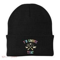 Funny Grilling ID Smoke That Grills Chef Pit Meat Gangster Beanie thumb 0