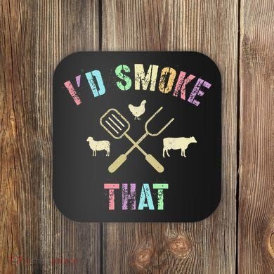 Funny Grilling ID Smoke That Grills Chef Pit Meat Gangster Coaster