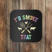 Funny Grilling ID Smoke That Grills Chef Pit Meat Gangster Coaster thumb 0